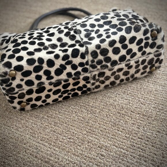 Boden Calf Hair Dalmation Print Leather Satchel - Picture 6 of 16